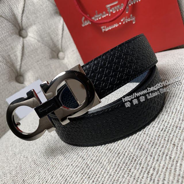 菲拉格慕男士皮帶 Ferragamo雙面牛皮紋理腰帶  jjp2053